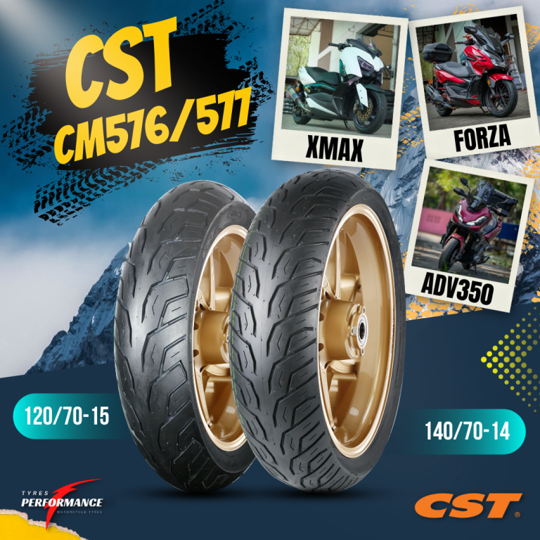 ยาง CST CM-576/577 สำหรับรถมอเตอร์ไซต์ Xmax, Forza300, Forza350 และ ADV350