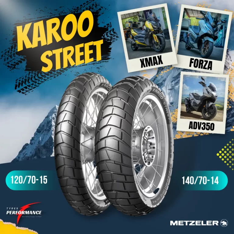 ยาง METZELER KAROO STREET สำหรับรถมอเตอร์ไซต์ Xmax, Forza300, Forza350 และ ADV350